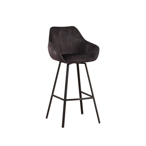 Barhocker Elise Industrial anthrazit Samt drehbar Barhocker Elise Industrial anthrazit Samt drehbar