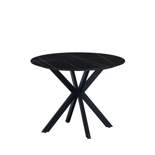 Dimehouse Runder Esstisch Yuna Ø100 cm Marmoroptik schwarz Dimehouse Runder Esstisch Yuna Ø100 cm Marmoroptik schwarz