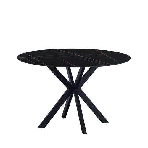 Dimehouse Runder Esstisch Yuna Ø120 cm Marmoroptik schwarz Dimehouse Runder Esstisch Yuna Ø120 cm Marmoroptik schwarz