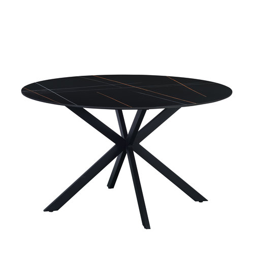 Dimehouse Runder Esstisch Yuna Ø130 cm Marmoroptik schwarz Dimehouse Runder Esstisch Yuna Ø130 cm Marmoroptik schwarz