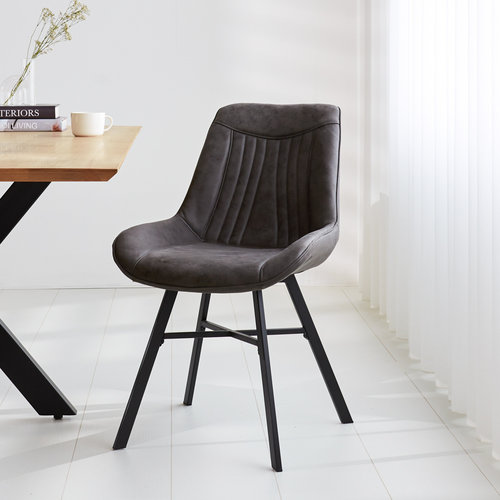 Dimehouse Esszimmerstuhl Jada Eco-Leder Anthrazit Dimehouse Esszimmerstuhl Jada Eco-Leder Anthrazit