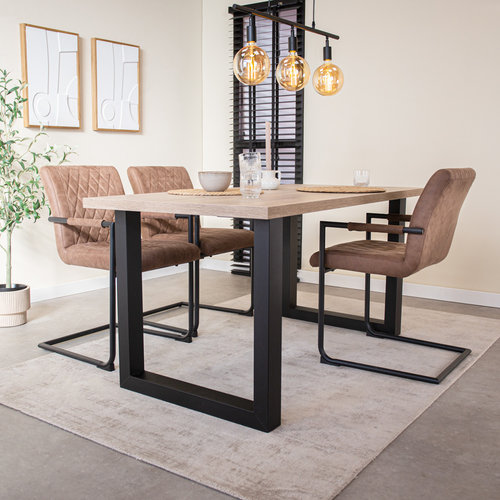 Dimehouse Esstisch Lenzo 170x80 Eiche U-Rahmen schwarz Dimehouse Esstisch Lenzo 170x80 Eiche U-Rahmen schwarz