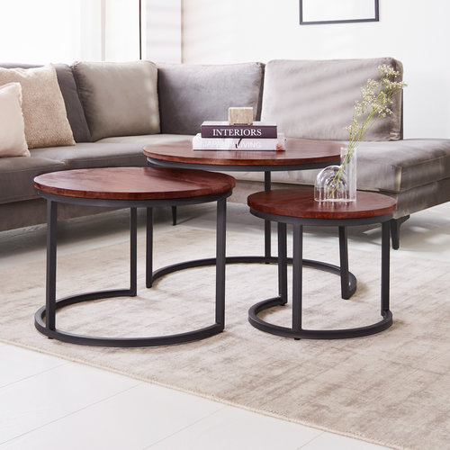 Dimehouse Caleb Couchtisch Set Industrial Mangoholz Dimehouse Caleb Couchtisch Set Industrial Mangoholz