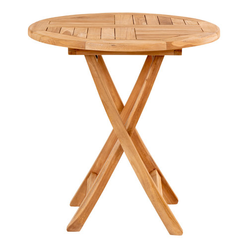 Runder Gartentisch braun Ties Teakholz Ø75 cm Runder Gartentisch braun Ties Teakholz Ø75 cm