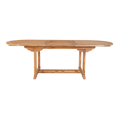 Ovaler Gartentisch ausziehbar braun Ties Teakholz 180x90 cm Ovaler Gartentisch ausziehbar braun Ties Teakholz 180x90 cm
