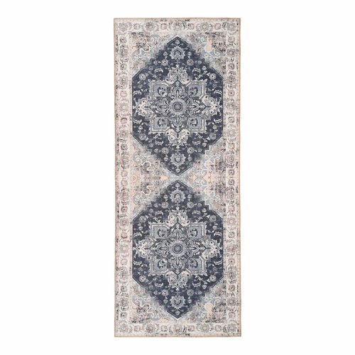 Teppich Läufer Jackie 80x200 cm blau beige Blumen Teppich Läufer Jackie 80x200 cm blau beige Blumen