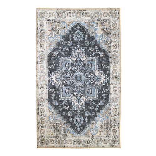 Teppich Jackie 200x300 cm blau beige Blumen Teppich Jackie 200x300 cm blau beige Blumen