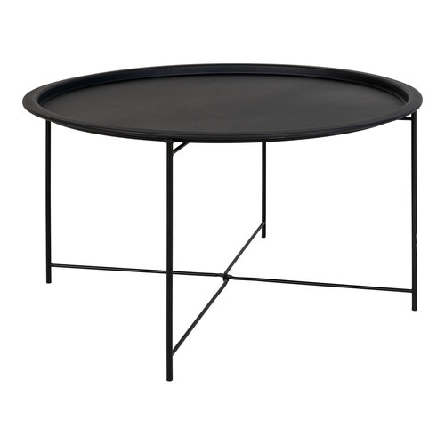 Runder Couchtisch Puck schwarzes Metall Ø75 cm Runder Couchtisch Puck schwarzes Metall Ø75 cm
