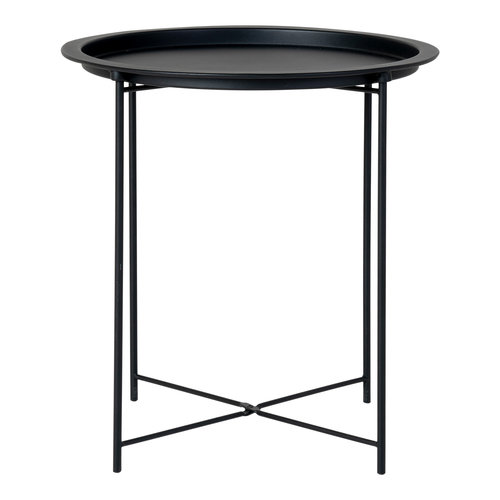 Runder Beistelltisch Puck schwarzes Metall Ø47 cm Runder Beistelltisch Puck schwarzes Metall Ø47 cm