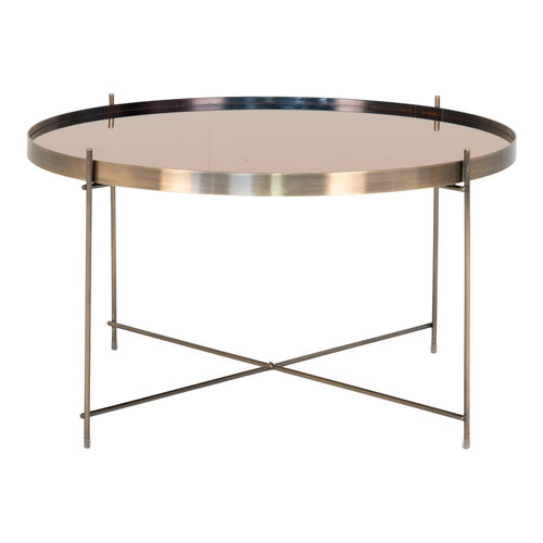 Runder Beistelltisch June gold-bronze Glas Ø70 cm Runder Beistelltisch June gold-bronze Glas Ø70 cm