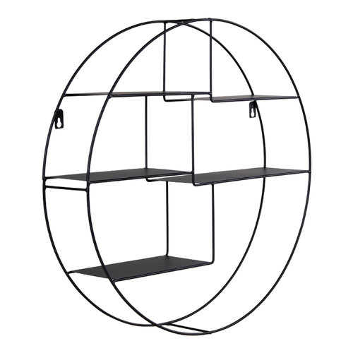 Wandregal Joren rund schwarzes Metall Ø47 cm Wandregal Joren rund schwarzes Metall Ø47 cm