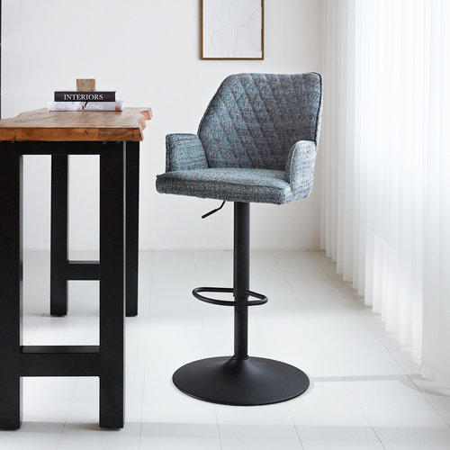 Dimehouse Barhocker Novan Chenille blau Dimehouse Barhocker Novan Chenille blau