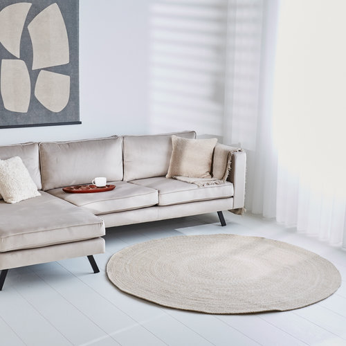 Teppich rund Jutta Ø120 cm beige geflochten Teppich rund Jutta Ø120 cm beige geflochten