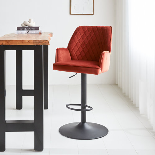 Dimehouse Barhocker Novan Samt kupfer Dimehouse Barhocker Novan Samt kupfer