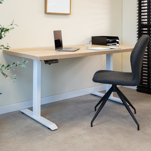 Dimehouse Mason Schreibtisch Höhenverstellbar Elektrisch Eiche Robust Weiß 180x80 cm Dimehouse Mason Schreibtisch Höhenverstellbar Elektrisch Eiche Robust Weiß 180x80 cm