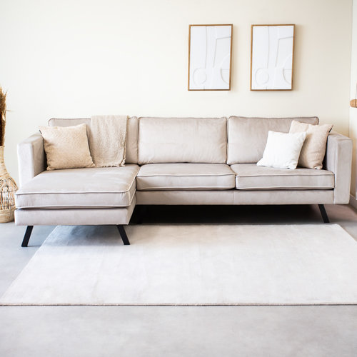 3-Sitzer Ecksofa Gino Samt beige champagner links 3-Sitzer Ecksofa Gino Samt beige champagner links