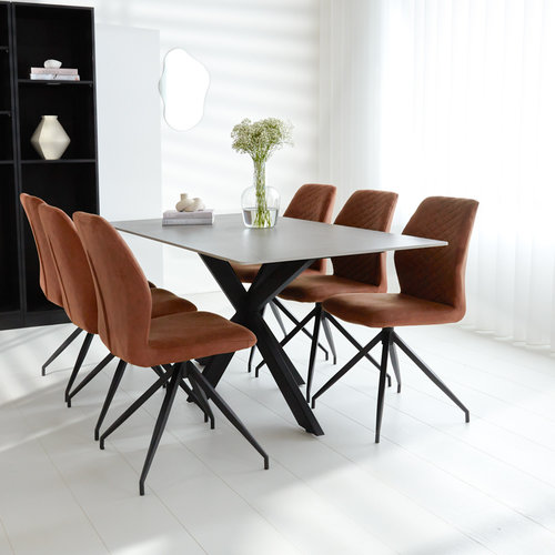 Dimehouse Esstisch Edin 170x90 cm Marmoroptik grau Dimehouse Esstisch Edin 170x90 cm Marmoroptik grau