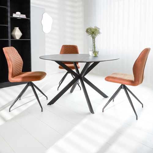 Dimehouse Runder Esstisch Yuna Ø150 cm Marmoroptik grau Dimehouse Runder Esstisch Yuna Ø150 cm Marmoroptik grau
