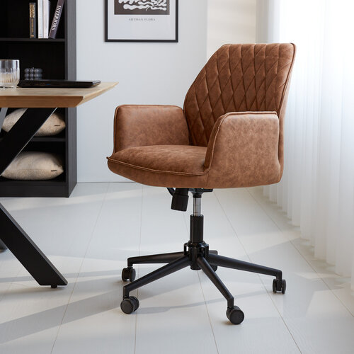 Dimehouse Novan Bürostuhl Industrial Drehbar Cognac Dimehouse Novan Bürostuhl Industrial Drehbar Cognac