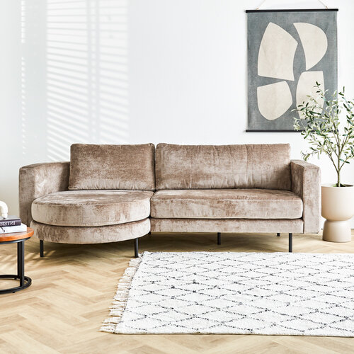 3-Sitzer Ecksofa links Bella taupe Chenille 3-Sitzer Ecksofa links Bella taupe Chenille
