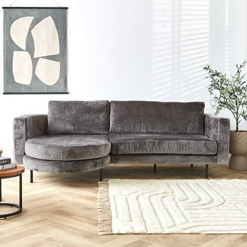 3-Sitzer Ecksofa links Bella grau Chenille 3-Sitzer Ecksofa links Bella grau Chenille