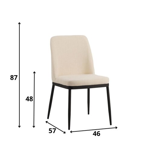 Dimehouse Esszimmerstuhl Noli Stoff creme