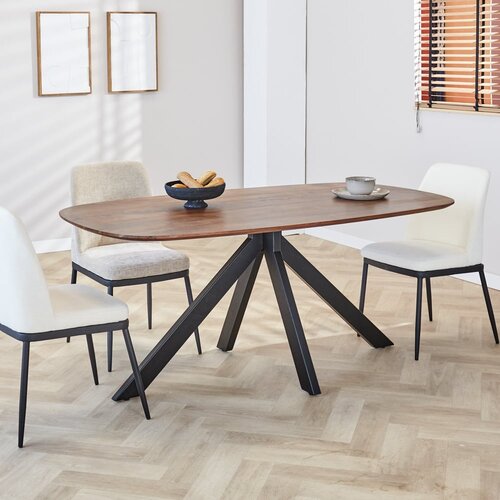 Dimehouse Industrieller Esstisch Paris Akazienholz 180 x 100 cm Dimehouse Industrieller Esstisch Paris Akazienholz 180 x 100 cm