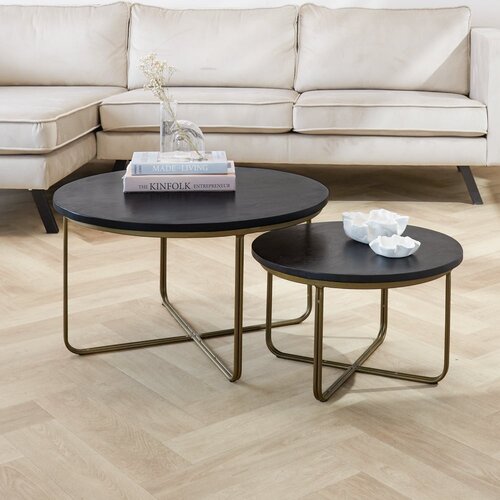 Dimehouse Runder Couchtisch Lori schwarz 2er-Set Dimehouse Runder Couchtisch Lori schwarz 2er-Set