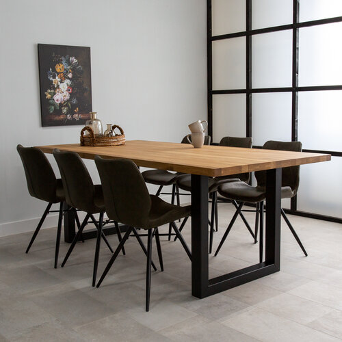 Esstisch Rover Eiche 220x100 U-Fuß schwarz Esstisch Rover Eiche 220x100 U-Fuß schwarz