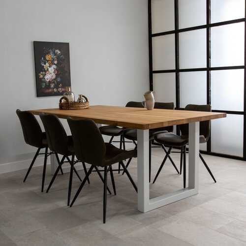 Esstisch Rover Eiche 240x100 U-Fuß weiß Esstisch Rover Eiche 240x100 U-Fuß weiß