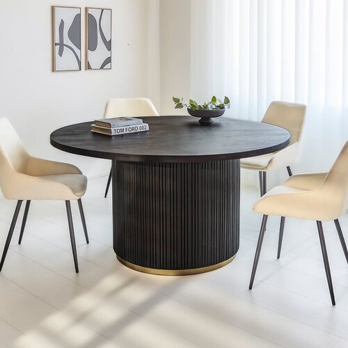 Esstisch rund Elora Ø150 cm schwarz Esstisch rund Elora Ø150 cm schwarz