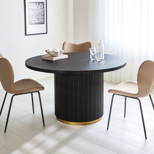 Esstisch rund Elora Ø130 cm schwarz Esstisch rund Elora Ø130 cm schwarz