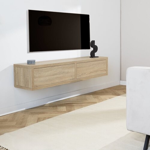 Hängendes TV-Lowboard mit 2 Türen Bernie Robson Eiche 160x30x35 cm Hängendes TV-Lowboard mit 2 Türen Bernie Robson Eiche 160x30x35 cm