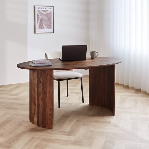 Dimehouse Ovaler Esstisch Yves Walnuss Finish 160x90 cm Dimehouse Ovaler Esstisch Yves Walnuss Finish 160x90 cm