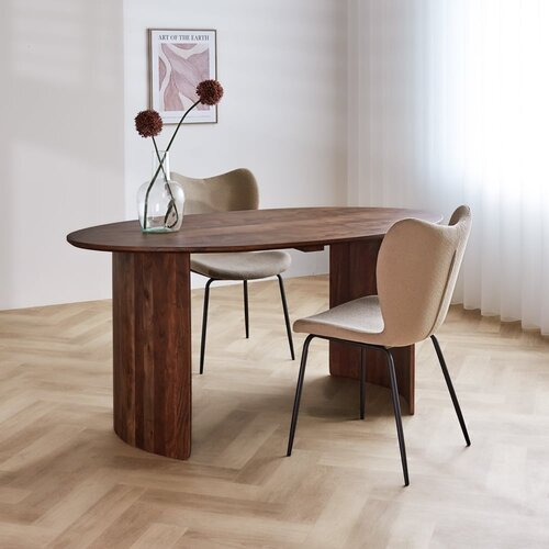 Dimehouse Ovaler Esstisch Yves Walnuss Finish 180x100 cm Dimehouse Ovaler Esstisch Yves Walnuss Finish 180x100 cm