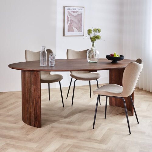 Dimehouse Ovaler Esstisch Yves Walnuss Finish 200x110 cm Dimehouse Ovaler Esstisch Yves Walnuss Finish 200x110 cm