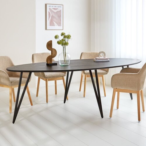 Dimehouse Schwarzer ovaler Esstisch Cesar 250x110 cm Dimehouse Schwarzer ovaler Esstisch Cesar 250x110 cm