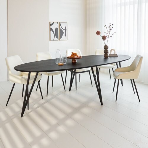 Dimehouse Schwarzer ovaler Esstisch Cesar 270x110 cm Dimehouse Schwarzer ovaler Esstisch Cesar 270x110 cm