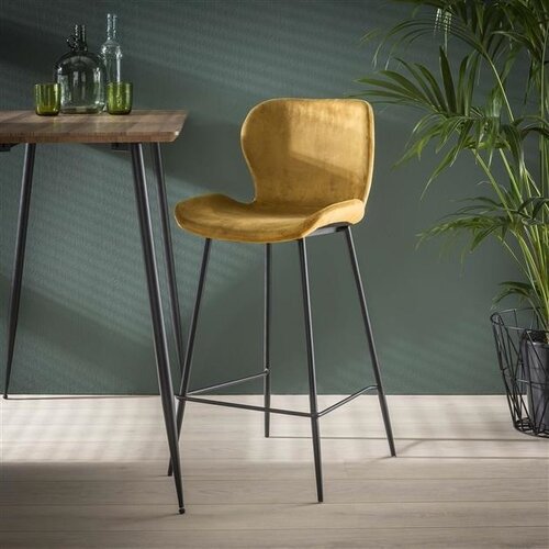4er-Set Shawn Barhocker Industrial Samt Gold 4er-Set Shawn Barhocker Industrial Samt Gold