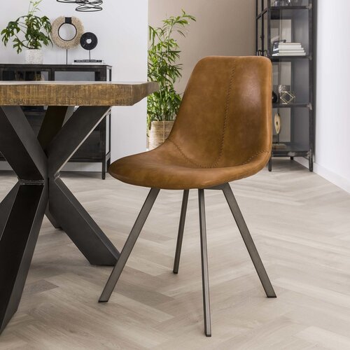 4er-Set Benjie Esszimmerstuhl Industrial Cognac 4er-Set Benjie Esszimmerstuhl Industrial Cognac