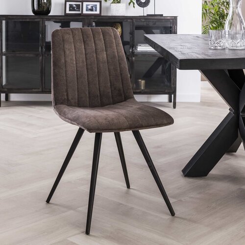 4er-Set Sadie Esszimmerstuhl Industrial Samt Taupe