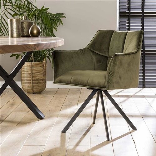 2er-Set Suze Esszimmerstuhl Industrial Samt Grün 2er-Set Suze Esszimmerstuhl Industrial Samt Grün