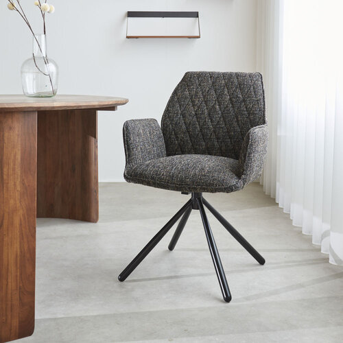 Dimehouse Esszimmerstuhl Novan Chenille schwarz Dimehouse Esszimmerstuhl Novan Chenille schwarz