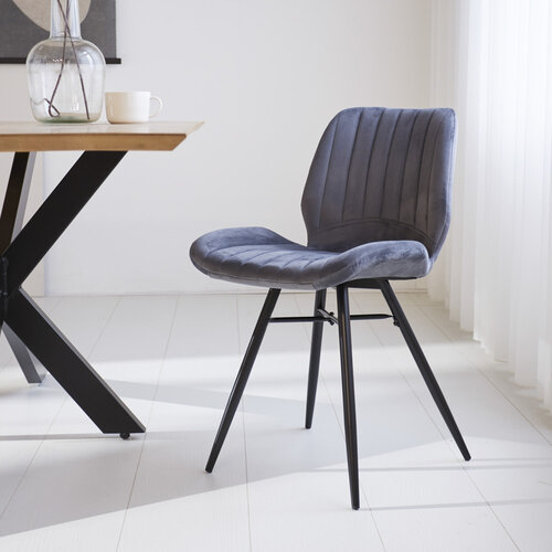 Beau Esszimmerstuhl Industrial Samt Grau Beau Esszimmerstuhl Industrial Samt Grau
