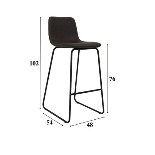 Dimehouse Brentt Barhocker Industriell Schwarz