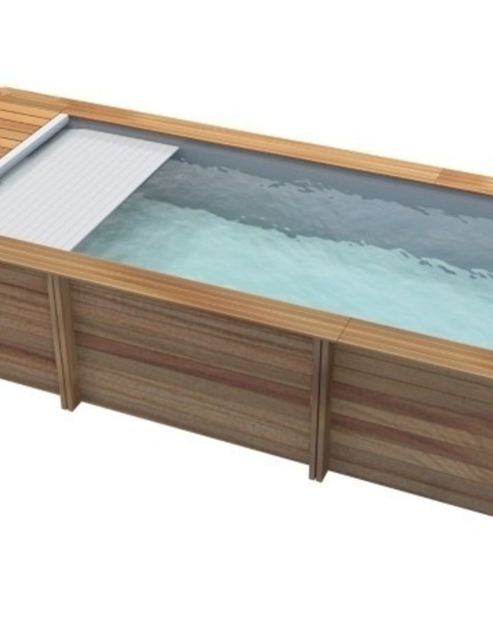 Proswell houten zwembaden Houten urban Stadszwembad 6.00 x 2.50 x 1.33 met automatisch rolluik