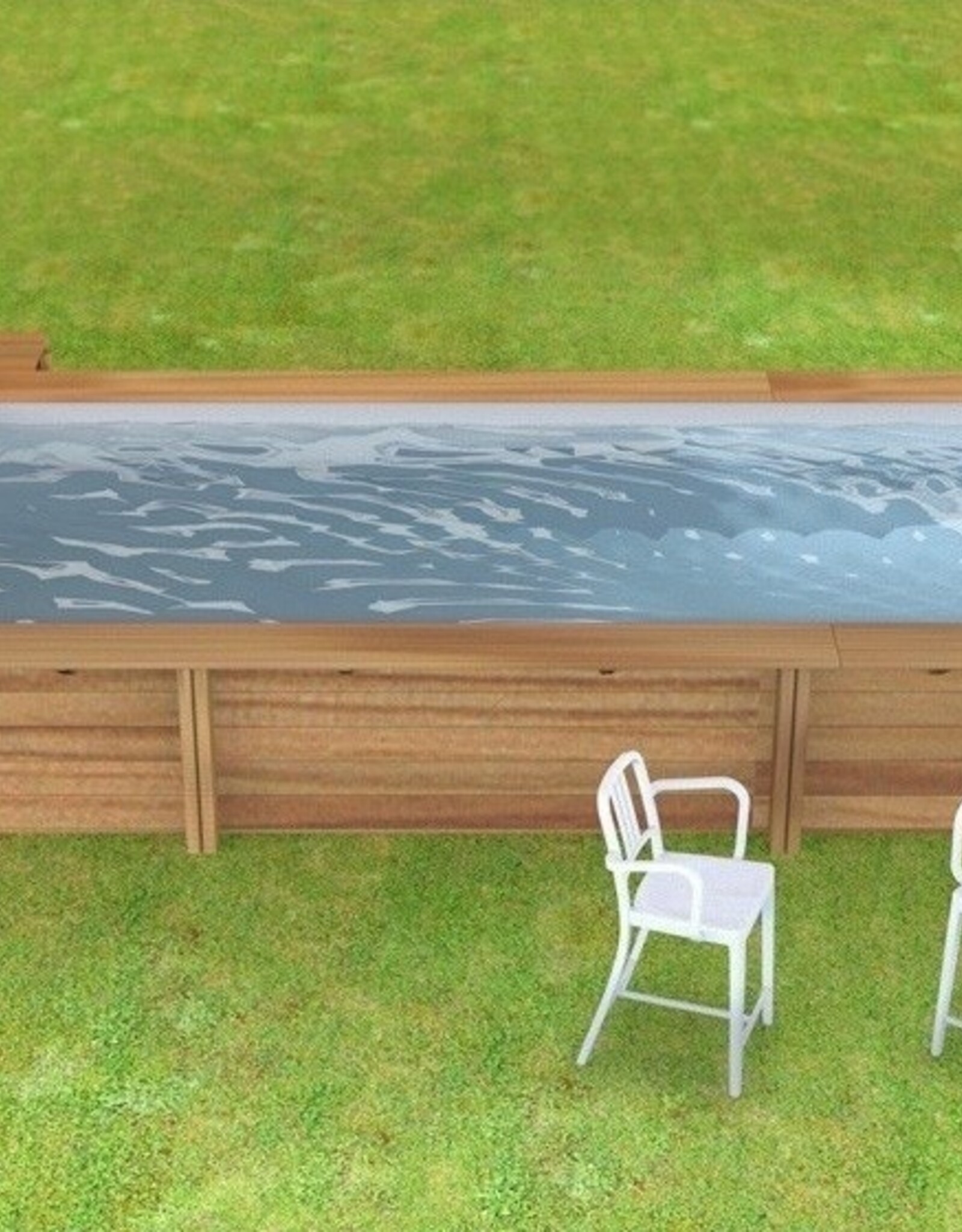 Proswell houten zwembaden Houten urban Stadszwembad 6.00 x 2.50 x 1.33 met automatisch rolluik