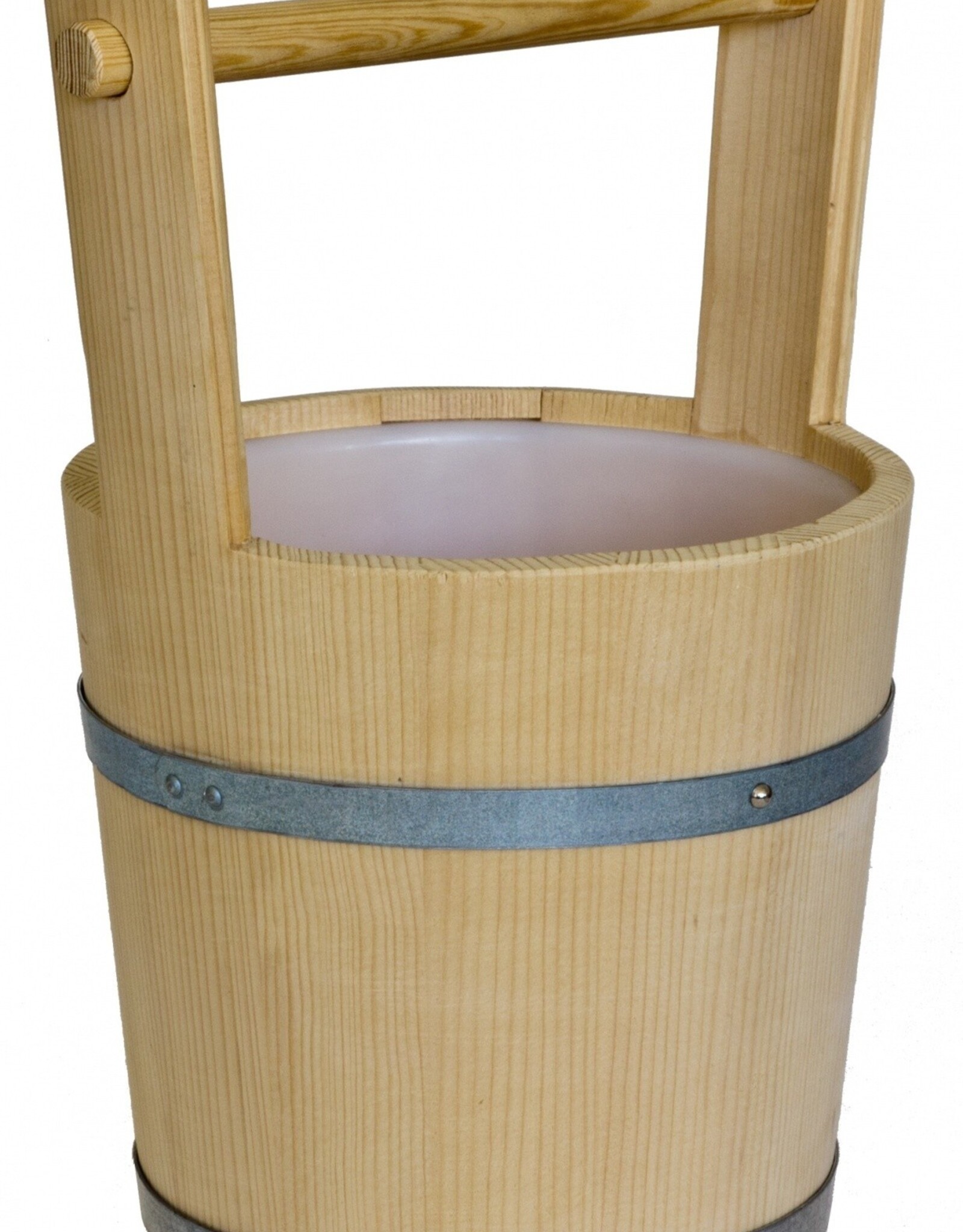 Sauna Emmer  met metalen banden en kunststof binnen emmer 5 Liter