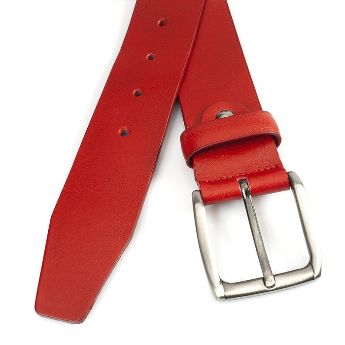 JV Belts Rode leren jeansriem