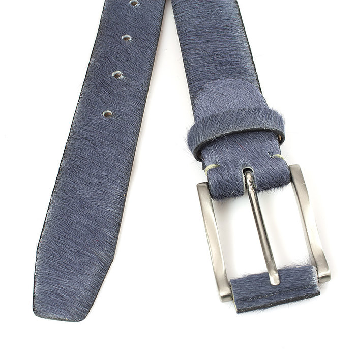 JV Belts Grijsblauwe hair-on riem unisex